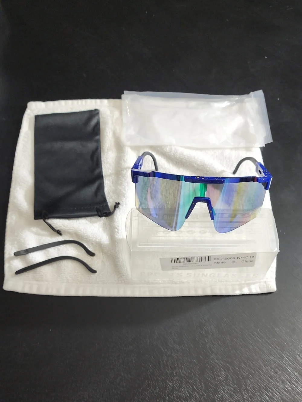 SPORTS SUNGLASSES FS666-NP-C12 Men Women & Youth Multicolor UV Wrap Shield Lens